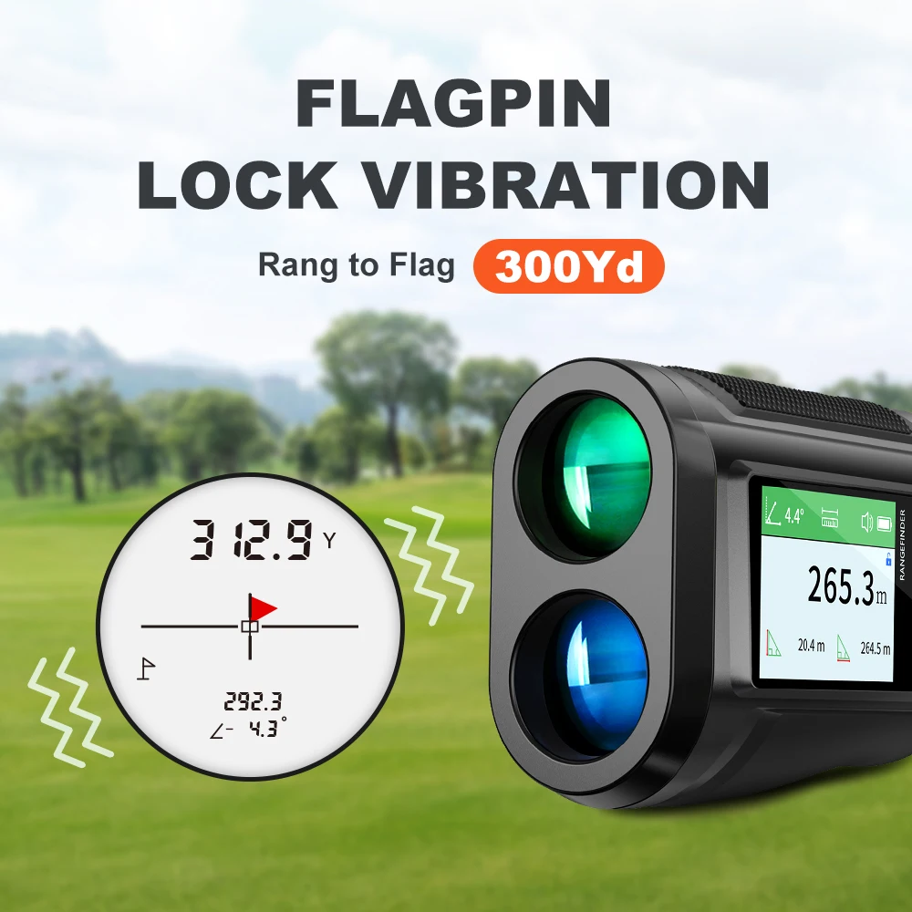 Dalmierz golfowy NOHAWK 1000 jardów, blokada masztu flagowego z wibracjami, komunikaty głosowe, kolorowy ekran, dalmierz do golfa i polowań. — zdjęcie 5