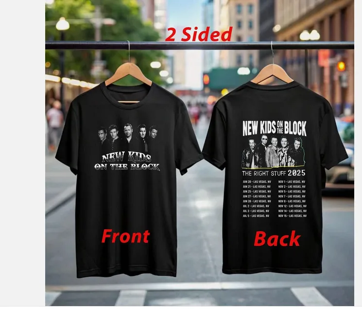 

New Kids on the Block The Right Stuff Tour 2025 T-Shirt Official Concert Merch.