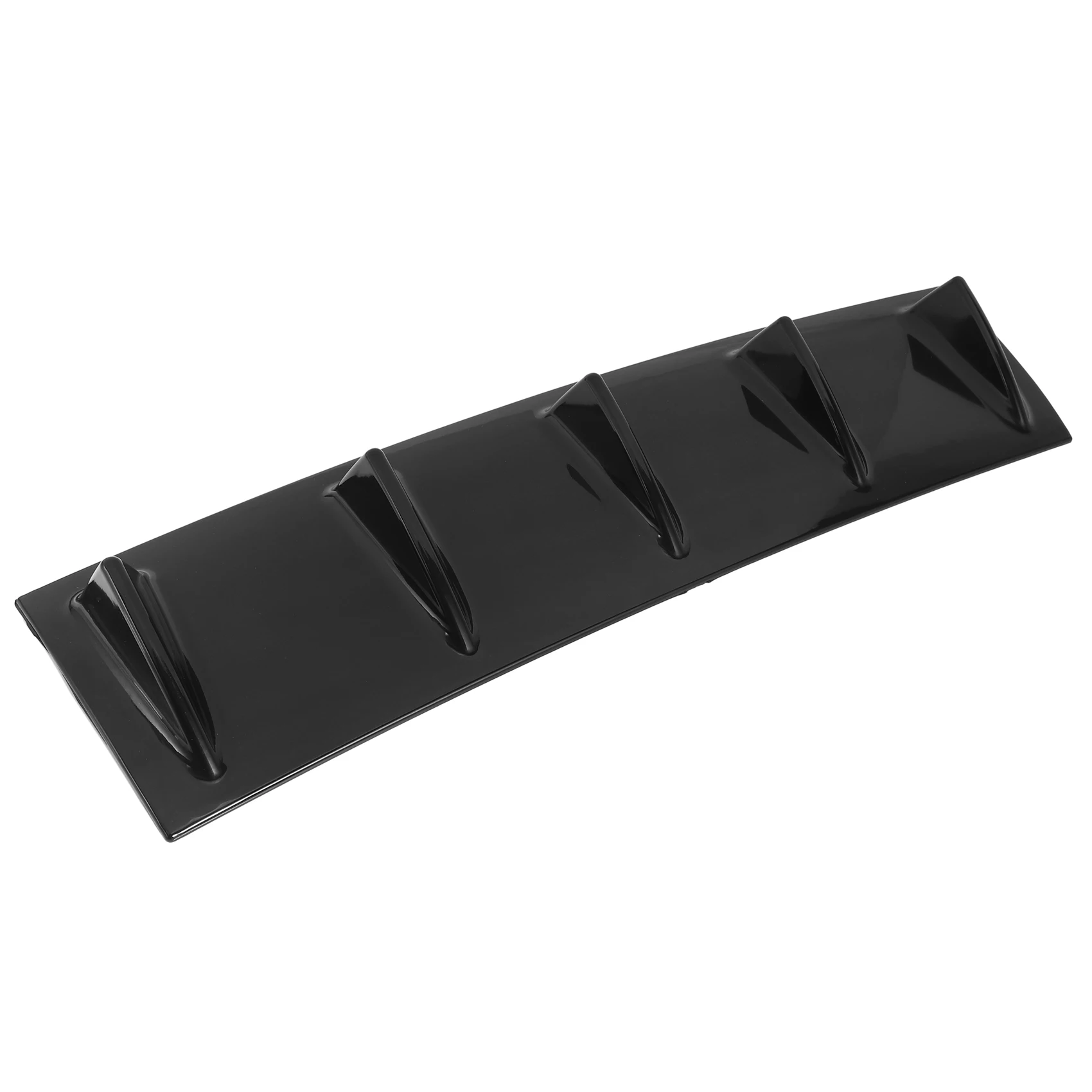 

Hot 58.4x15.2Cm Style Universal Rear Bumper Lip Diffuser 5 Fin Gloss Black Abs Car Diffuser Fin