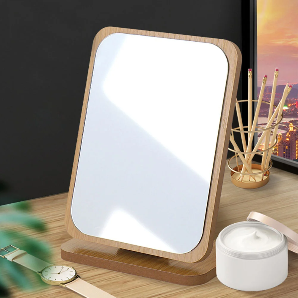 Makeup Vanity Desk Mirror Movable Desktop Wooden Table Home Stylish Tabletop Student