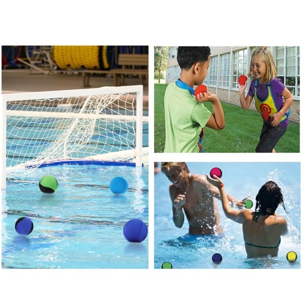 4PCS Water Jumping Ball Stress Relief Flexible NonSink Soft Water Bouncing Balls for Beach Swimming Pool Lakes party Supplies