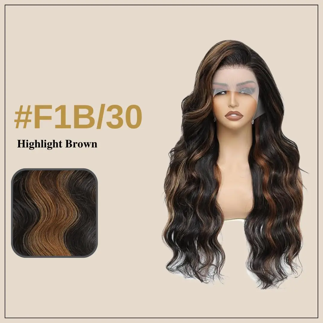 Honey Blonde Lace Front Wig Body Wave 13x4 Lace Glueless Wig Pre Plucked 1B/30 Colored Wig Lace Frontal Wig For Women 22 Inch