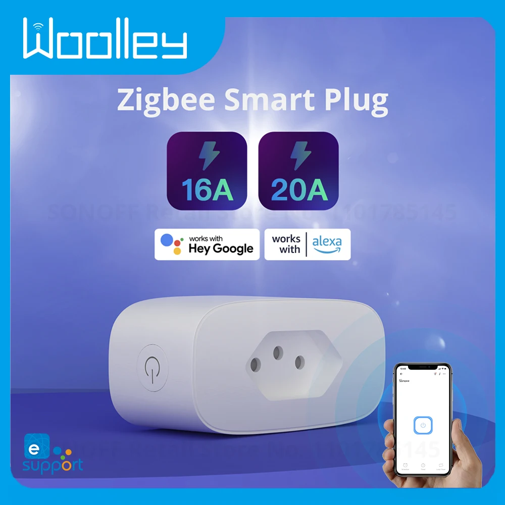 

Smart Plug 16A/20A Zigbee Smart Brazil Socket Tomada Inteligente With Power Monitor Brasil Outlet For Alexa Google Home eWeLink