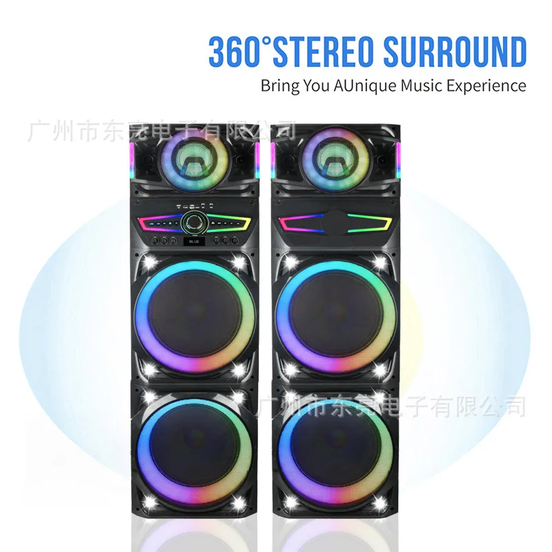 GD-3121 Dual 12-inch Home Wooden Stereo Private Professional Wireless Bluetooth DJ Speaker Set TWS Party Speaker