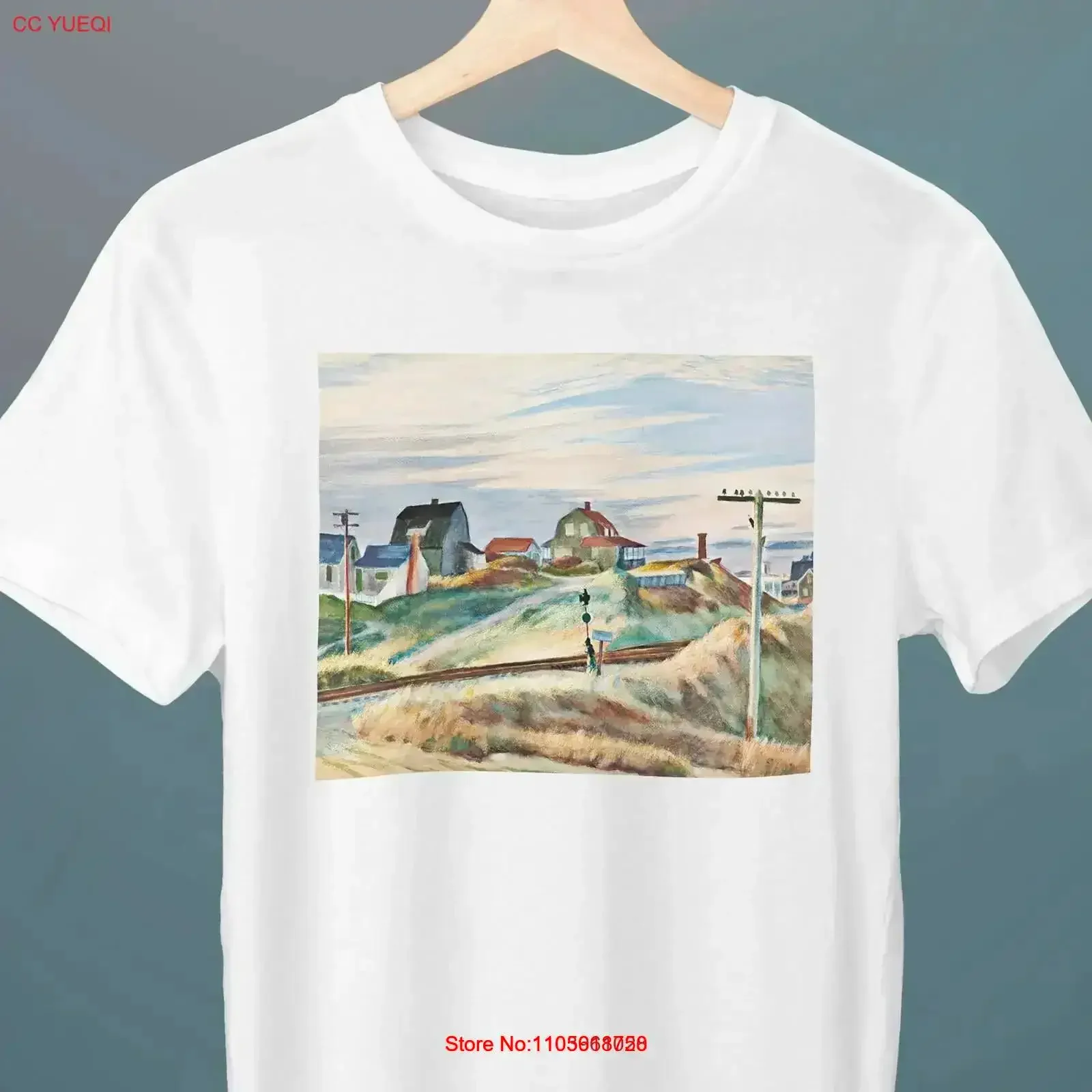 Cottages at North Truro Edward Hopper Painting T Shirt Art for Her Him vintage Washed fashion homme Casual Soft vintage Washed