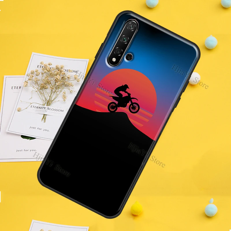 Moto Cross Motorcycle Sports Case For Huawei P30 P20 P40 P60 Pro P Smart Nova 9 5T Honor Magic 5 Lite X8 X9a 50 70 Cover