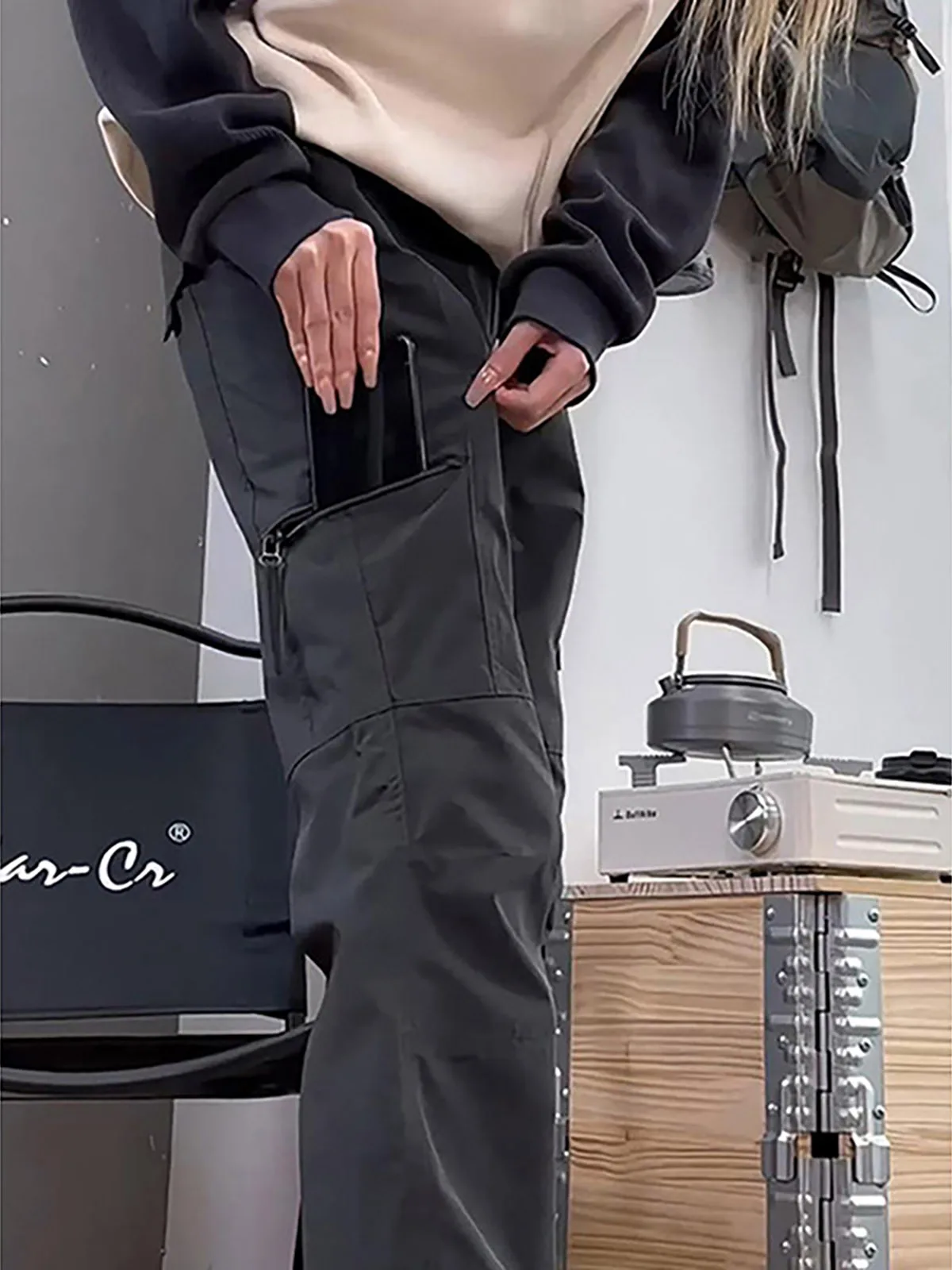 Functionality Windproof Multi-Pocket Climbing Pants Men's American Style Ice Silk Thin Workwear Outdoor Sports Mountain Climb...