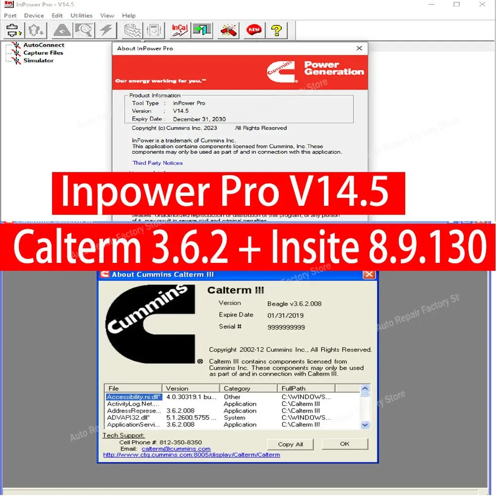 Best Cummins ECU Calterm 3.6.2 + Insite 8.9.130 + Inpower Pro V14.5 CAN Bus Heavy-duty Out для стабильности