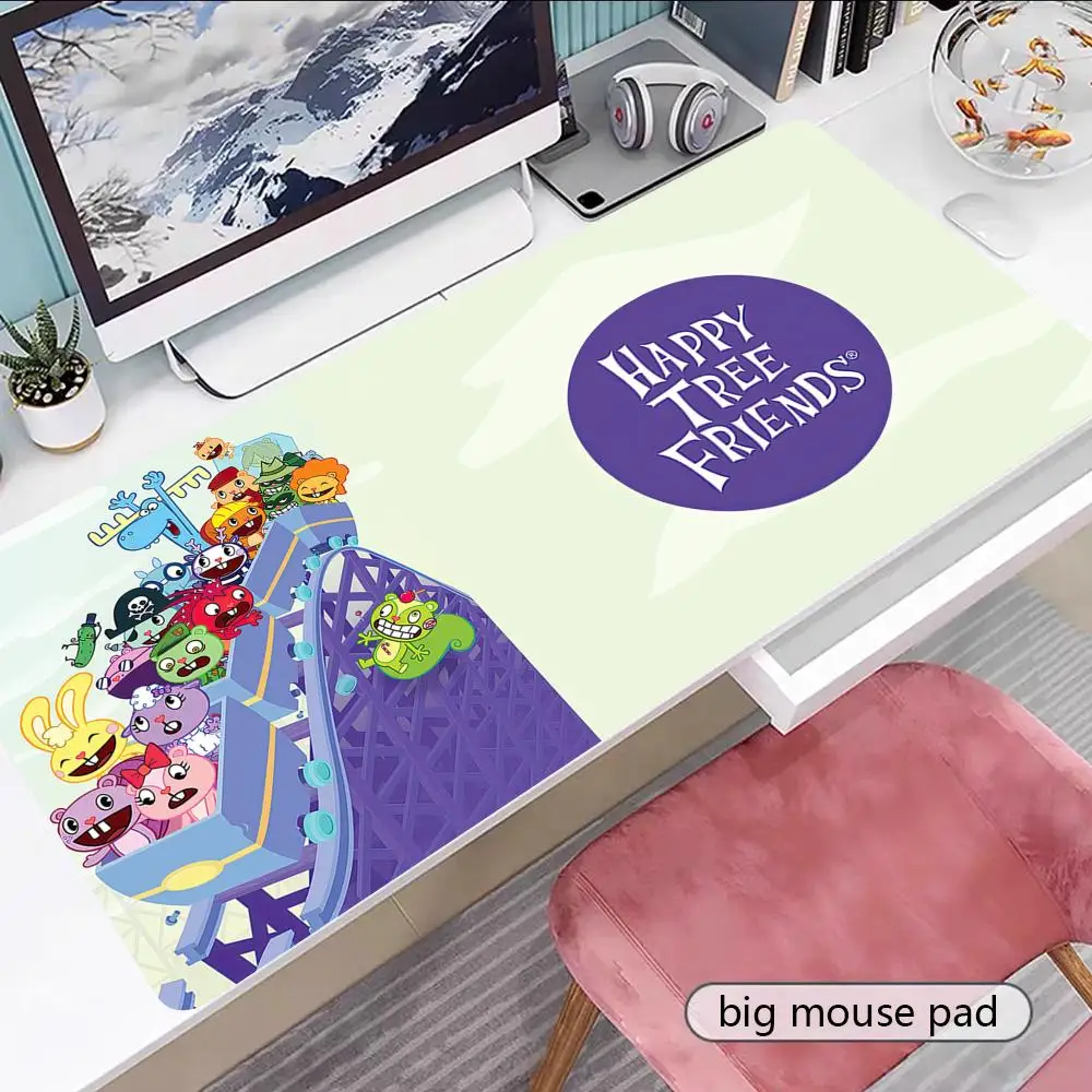 

Happy Tree Friends Mouse Pad Gamer Keyboard Mouse Mat Rubber Cartoon Big Motbook Computer PC Mousepad