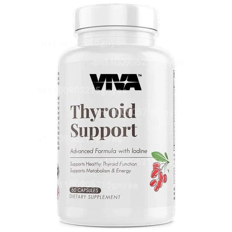 

Thyroid Support for Men & Women - 60 Capsules with Vitamins, Minerals, Herbs & Amino Acids