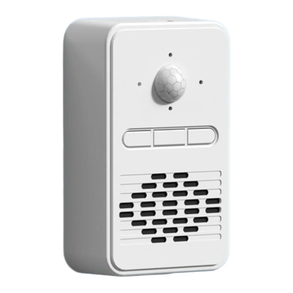Auto-Activating Rechargeable Doorbell with 20 Greetings and Volume Adjustment for Store Doors and Reception Areas