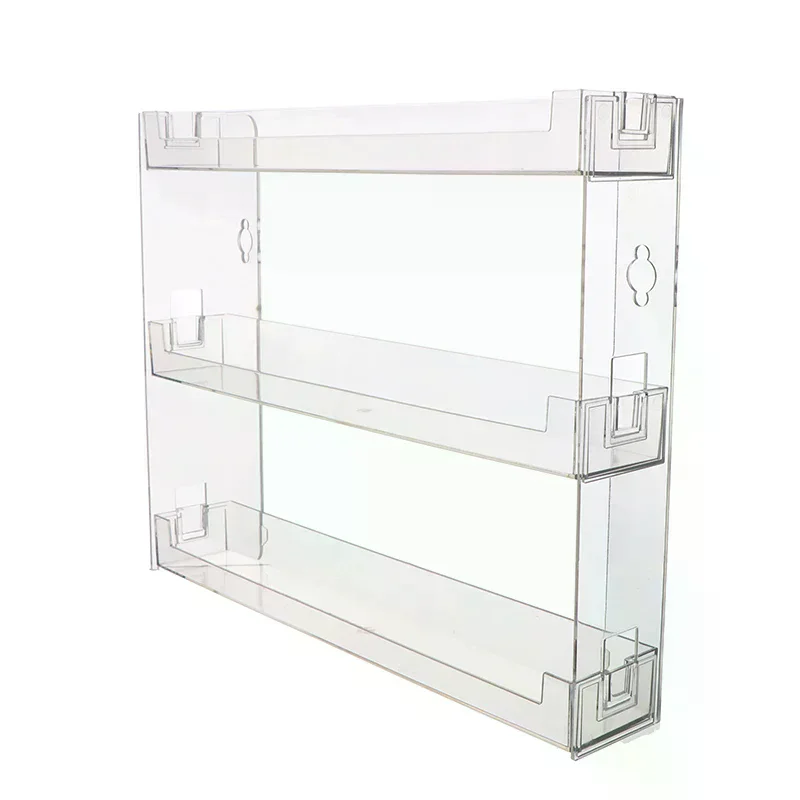 /Kuz/Punch-Free 3-Layer Clear Wall Mounted Nail Polish Cosmetic Display Stand Holder Manicure Tool Organizer Storage Universal