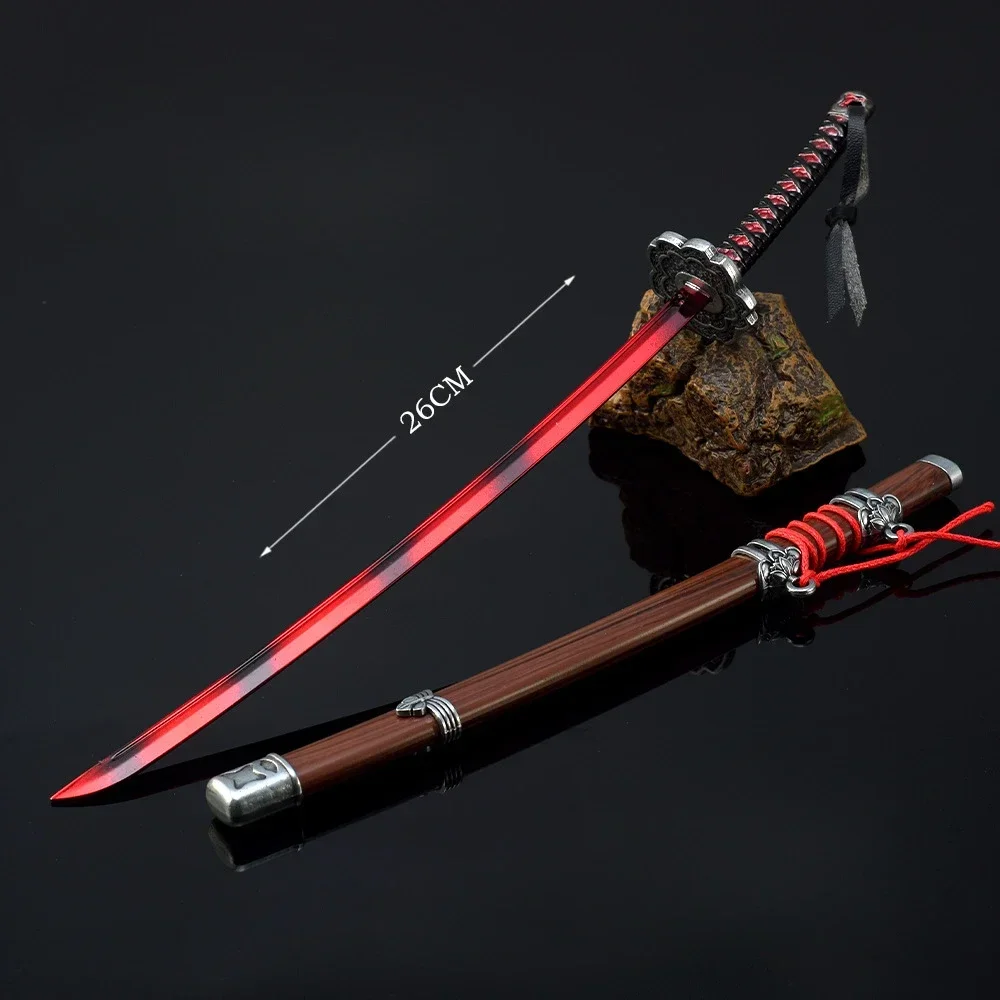 26cm Sekiro：Shadows Die Twice Katana Anime Game Peripheral Metal Samurai Sword Safety Blunt Cosplay Weapon Model Gifts Toys Boys