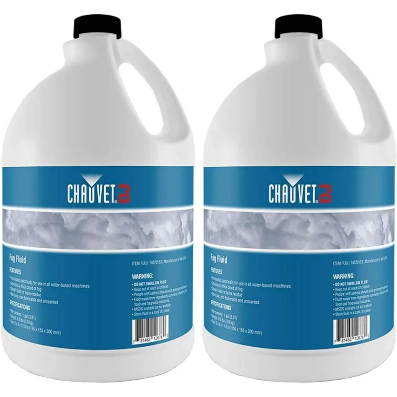 

CHAUVET DJ Fog Smoke Juice Fluid 1 Gallon Bottles for Fog Machines, Compatible with Chauvet and Other Leading Brands 2 Pack