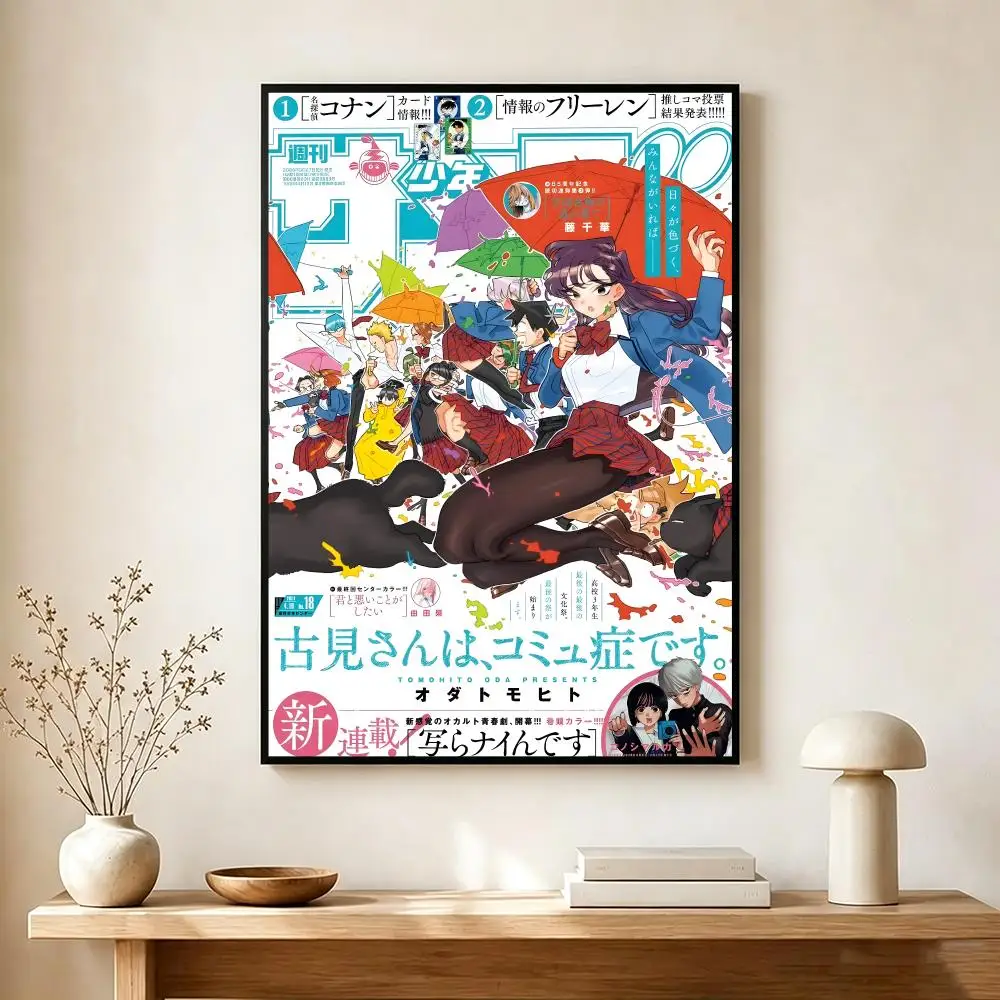 Comedy Anime K-Komi Cant Communicate Poster Lightweight Self‑Adhesive PP Wall Decal for Study Living Room Bedroom Decor Gift