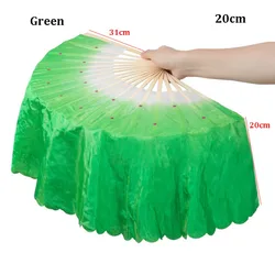 Abanico de bambú para danza del vientre con velos de seda media luna