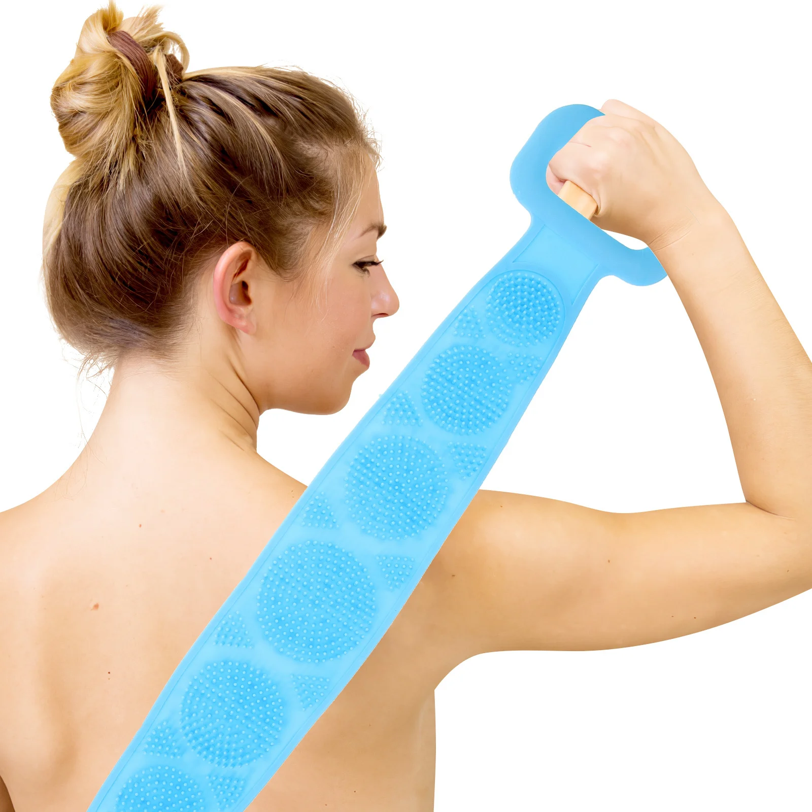 

Silicone Shower Back Scrubber *13Cm Dual Side Body Scrub Massager Exfoliating Cleansing Bath Belt Shower Brush