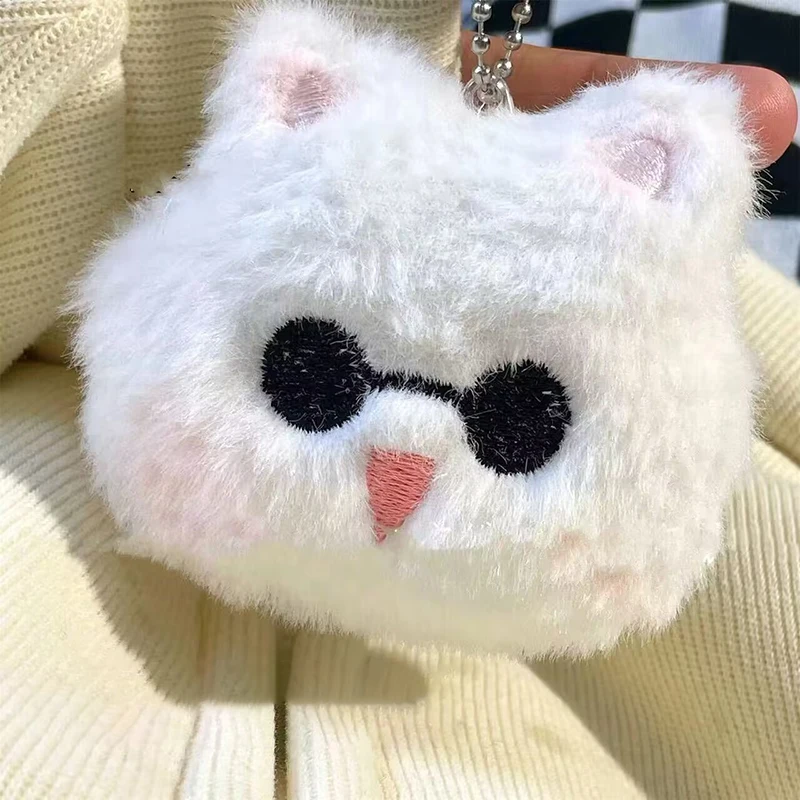 1pcs Cute Wanderer Balladeer Kabukimono Scaramouche Hat Guy Cosplay Keychain Cat Pendant Plush Doll Key Ring