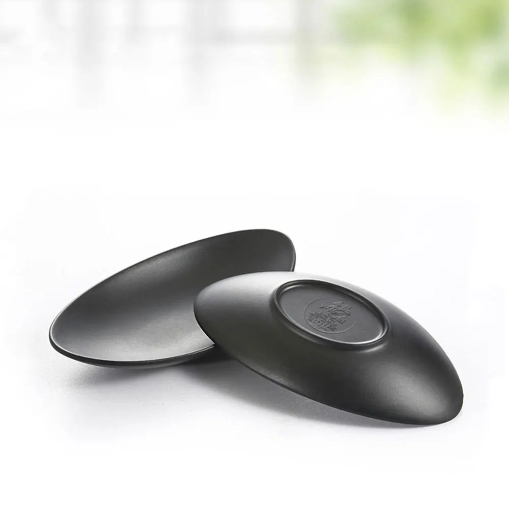 

2Pcs Ingot Shaped Sushi Plate Black Serving Platter Japanese Dessert Tray Restaurant Tableware Kitchen Barware Easy