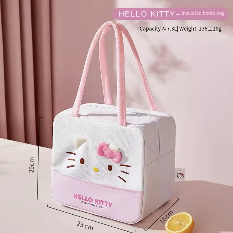 Sanios Hellokittys Cartoon Figure Kawaii Lunch Bag studente ragazza borsa isolamento impermeabile a prova di olio addensare ad alta capacità