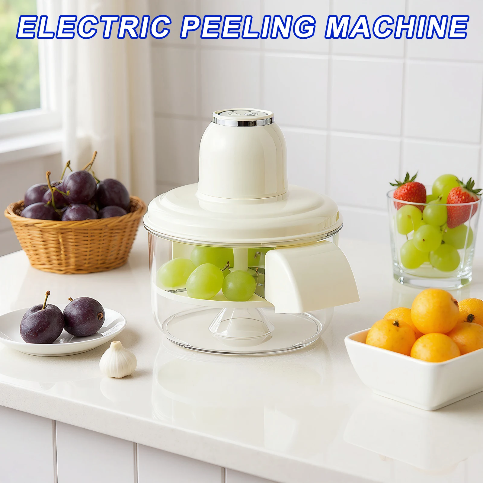 

Automatic Electric Grape Peeler Machine Hands Free Fruit Skin Remover for Berries Effortless Peeling Tool Kitchen Fruit Peeler