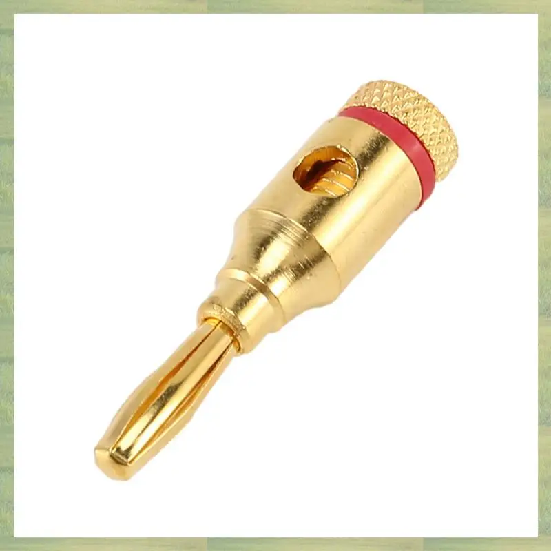 

N15R-Banana Plugs Open Screw 24K Gold Plated Plugs Audio Jack Connector For Speaker Stereo Cable, 120-Pack (60 Red, 60 Black)