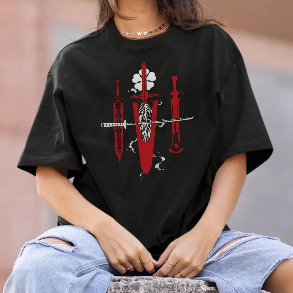 Black Clover Japanese Hot-blooded Anime Classic Characters Sports Casual Short-sleeved Comfortable Half-sleeved Popular Top