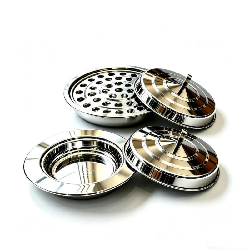 Premium Quality Communion Tray Stainless Steel Plate Set One Tray with Lid Plus a Bread Plate with Lid Durable Safe