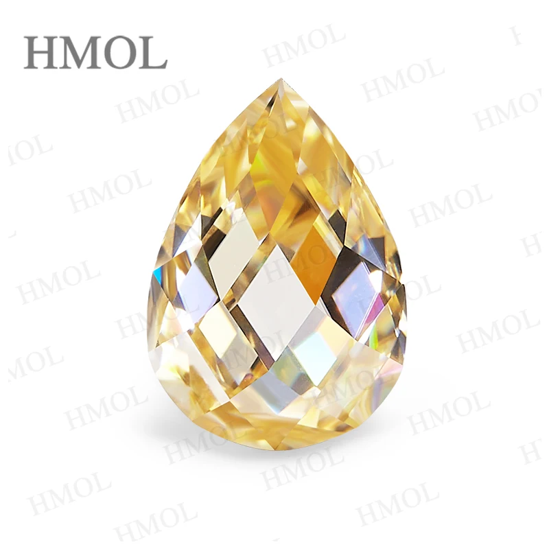 Double Sizes Rose Cut Moissanite Pear GRA Certificate Multicolor Loose Gemstone VVS1 Beads Jewelry Charms Women Rings Wholesale