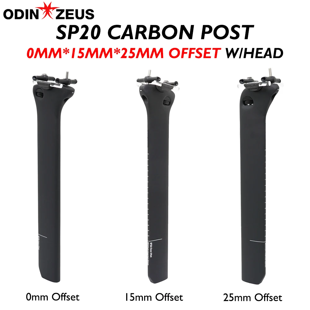 SP20 0/15/25mm Offset Carbon Fiber Seatpost 350mm For S2 S3 S-Series S5 Road Bike Frames Bicycle Seat Tube Fit 7X7/9mm Rails