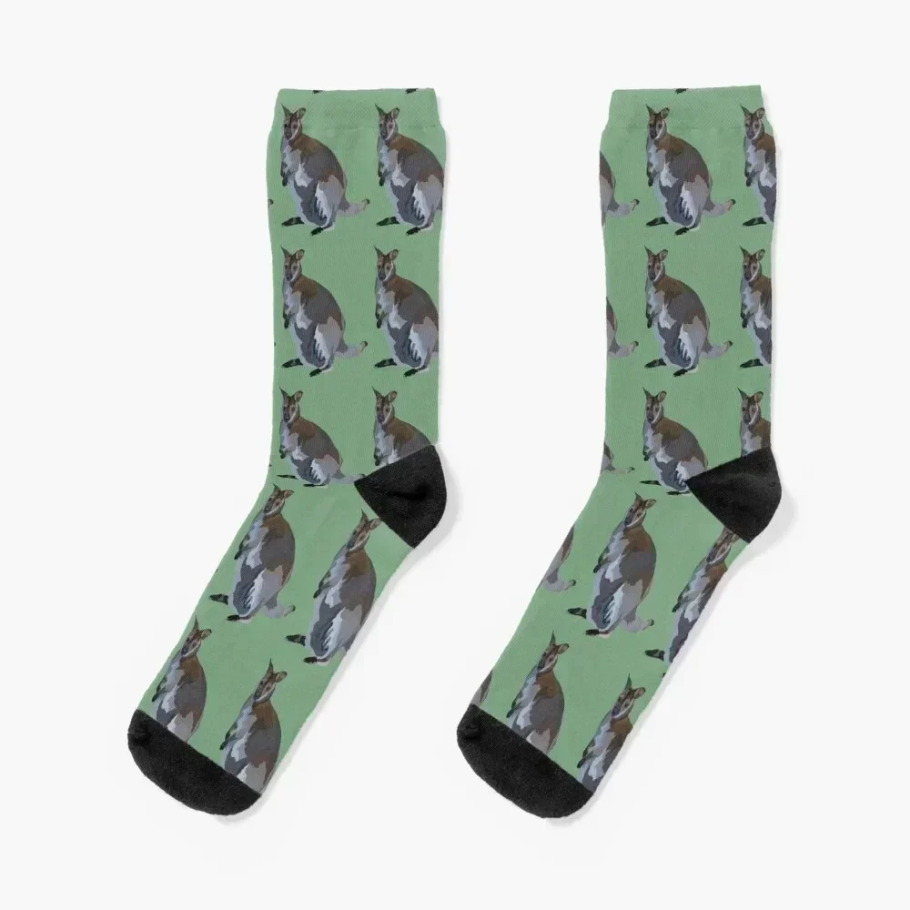 

W is for Wallaby Socks retro cool happy man Socks Women's Men's Children's tennis funny sock christmass gift Boy Socks Women's