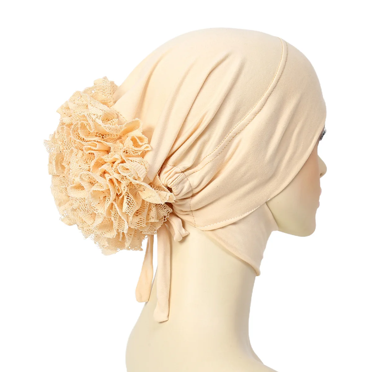 Bonnets de perte de cheveux élastiques pour femmes, sous-écharpe, hijab, turban à fleurs, bonnet de chimio, chapeau musulman, vêtements de sauna, nouveau