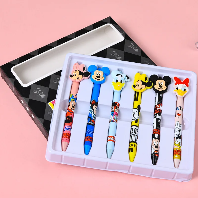 

24 pcs/lot Disney Mouse Press Gel Pen Cute 0.5mm Black Ink Neutral Pens Promotional Gift Office School Supplies