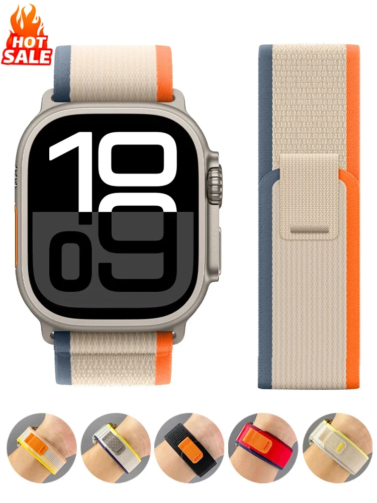 حزام حلقة درب لساعة أبل الترا 3 2 الفرقة 49 مللي متر 44 مللي متر 45 مللي متر 40 مللي متر 41 مللي متر 46 مللي متر 42 مللي متر Correa سوار iWatch سلسلة 11 10 SE 9 8 7
