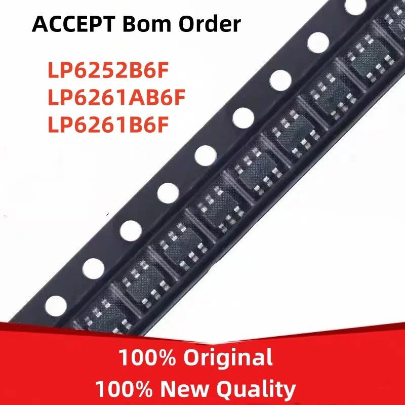 10PCS 100% New LP6252B6F LP6261AB6F LP6261B6F SOT-23-6 Brand New Original Chips ic