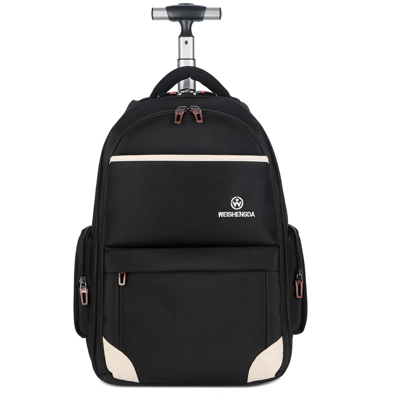 Carrinho de viagem com rodas para homens e mulheres, bagagem de rolamento, mochila Oxford, bolsa para laptop, mala