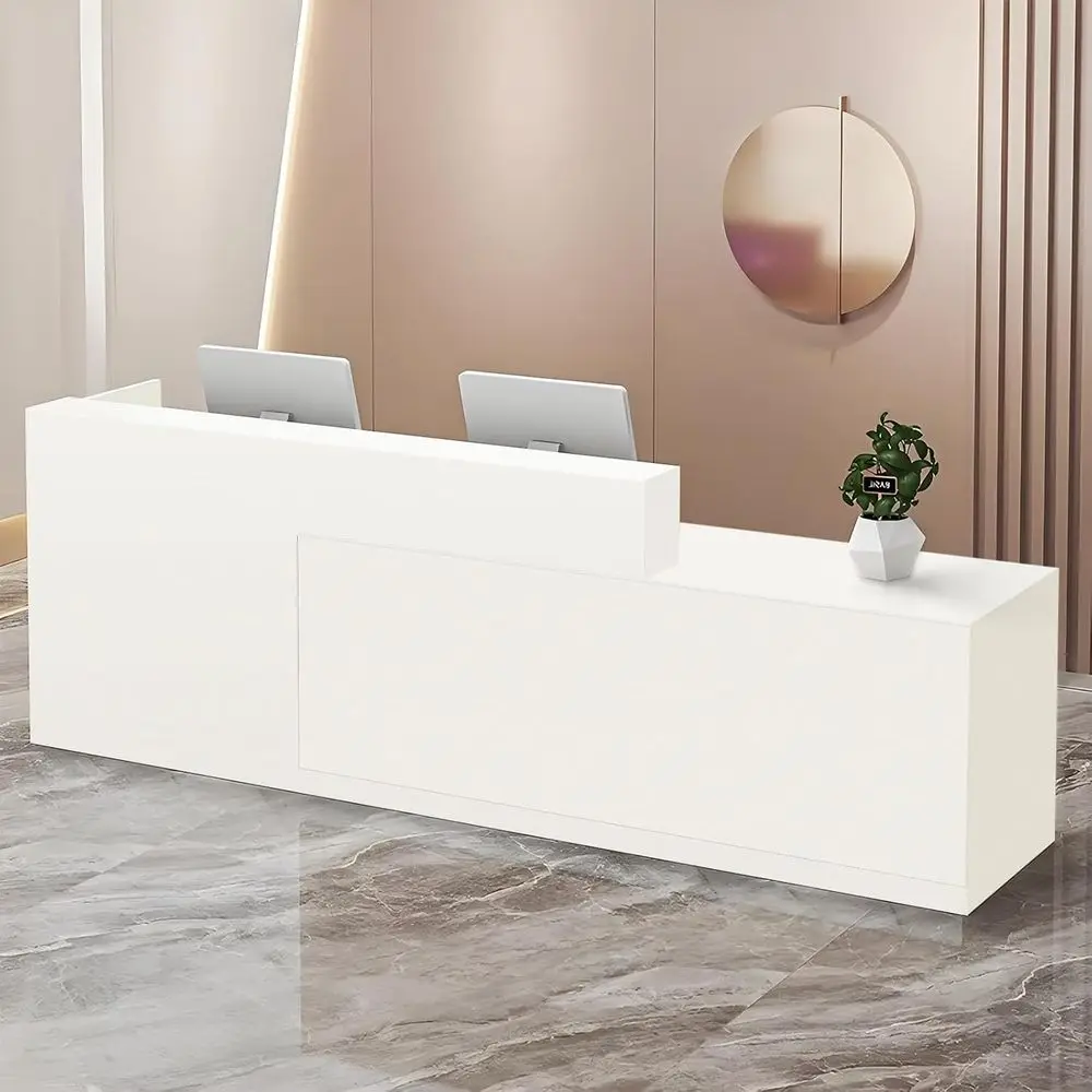 

Reception Desk with Storage Drawers and Shelves, 47-95 Wide for Office, Lobby, or Home