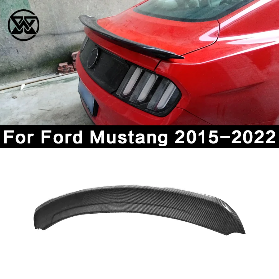 

Спойлер для крышки багажника из углеродного волокна, сплиттер для губ заднего крыла для Ford Mustang 2015-2022, комплект для кузова автомобильного хвостового крыла