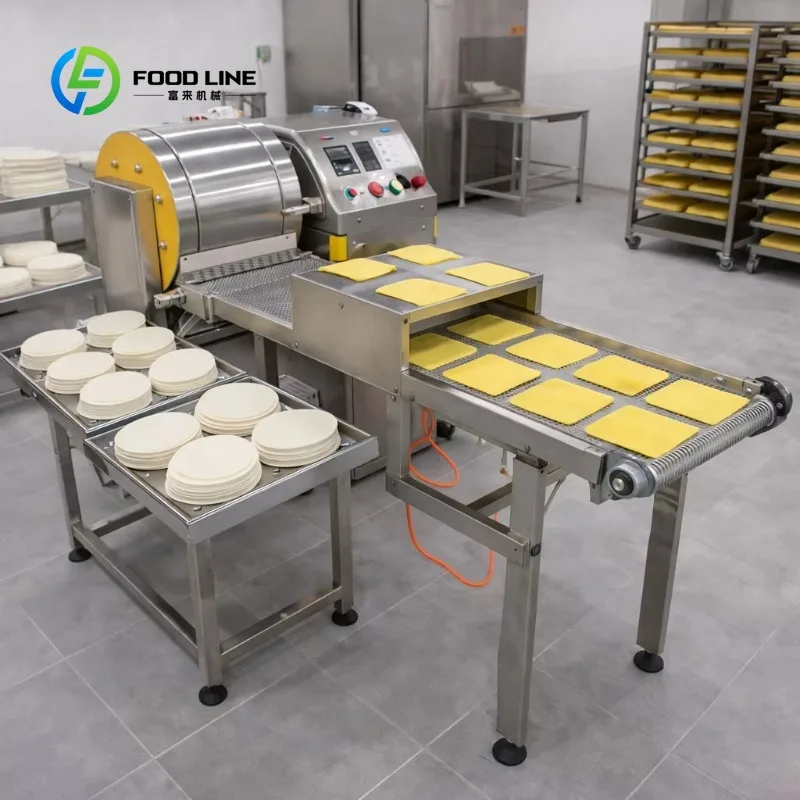Automatic Spring Roll Wrapper Skin Dough Pastry Sheet Paste Machinery Samosa Sheet Maker Machine