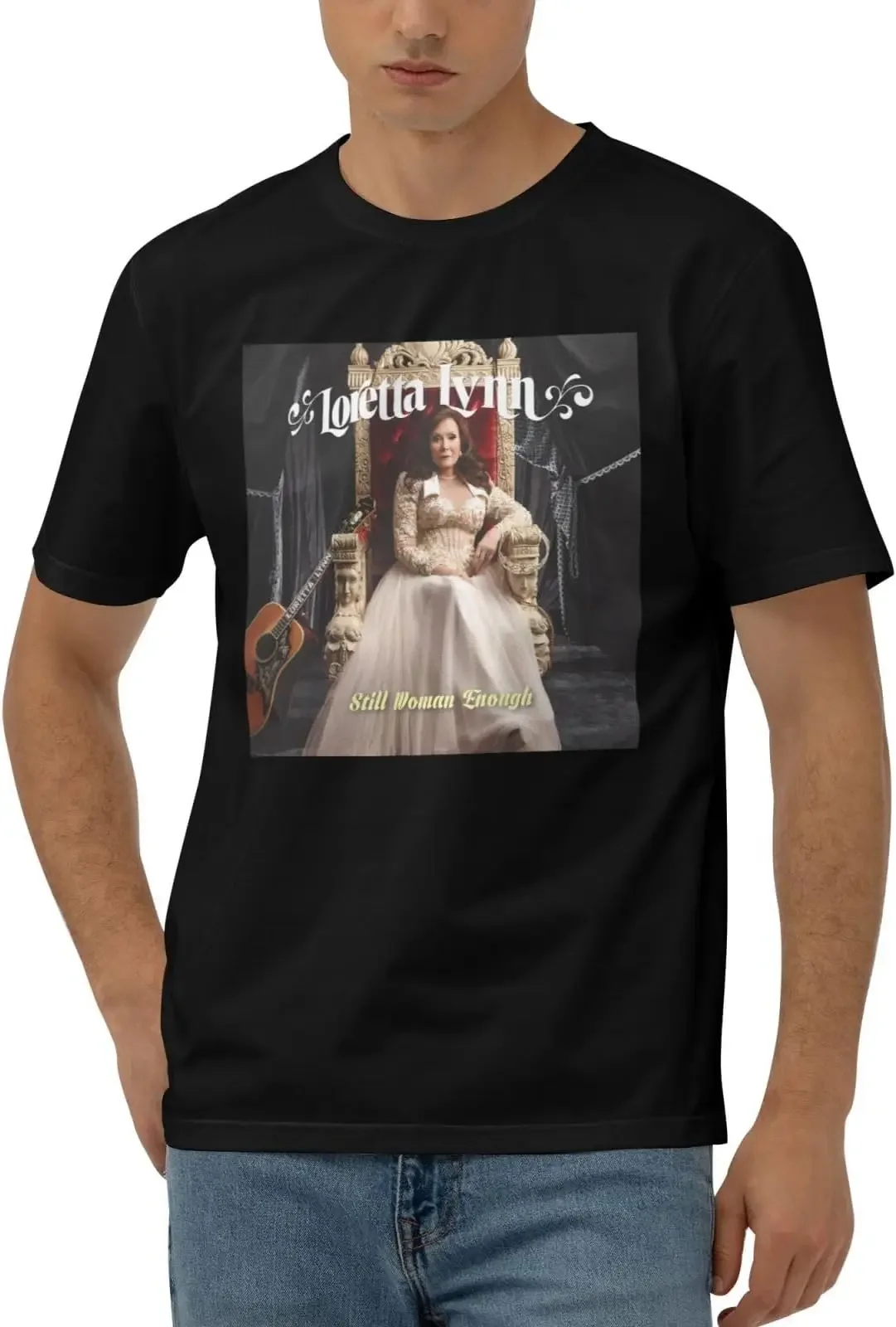 Loretta Music Lynn Shirts for Men Short Sleeve Cotton Tshirts Tees High Quality 100%Cotton Short Sleeve