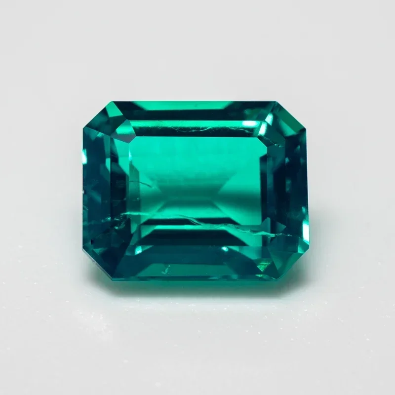 Lab Grown Emerald Rectangle Shape Hydrothermal Colombia Size 8x10mm For Diy Jewelry Making Materials Selectable Certificate