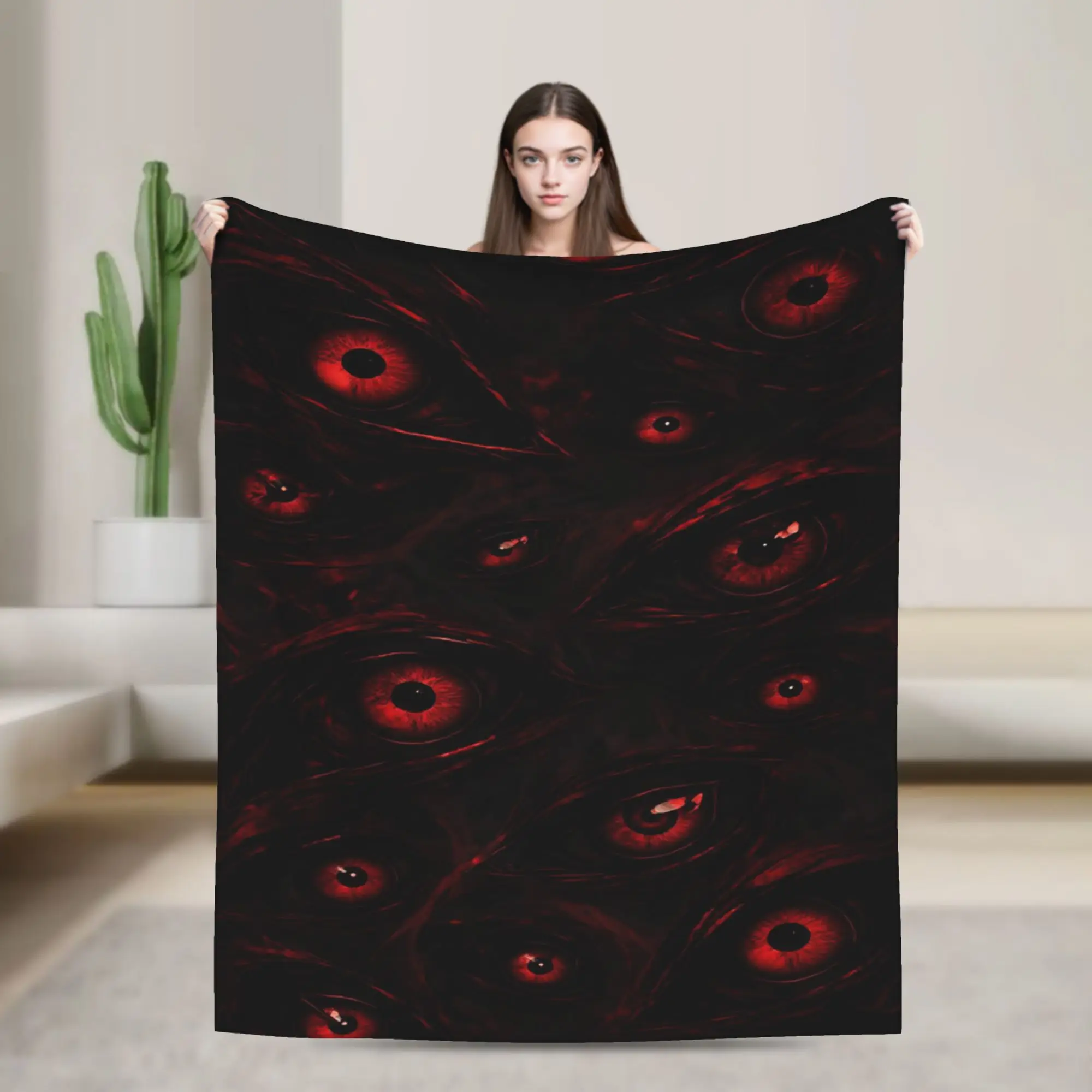 Super Soft Bloody Eyeball Throw Blanket Premium Fleece Flannel Lightweight  Bed Blanket Warm Plush Bedspread All Season Use