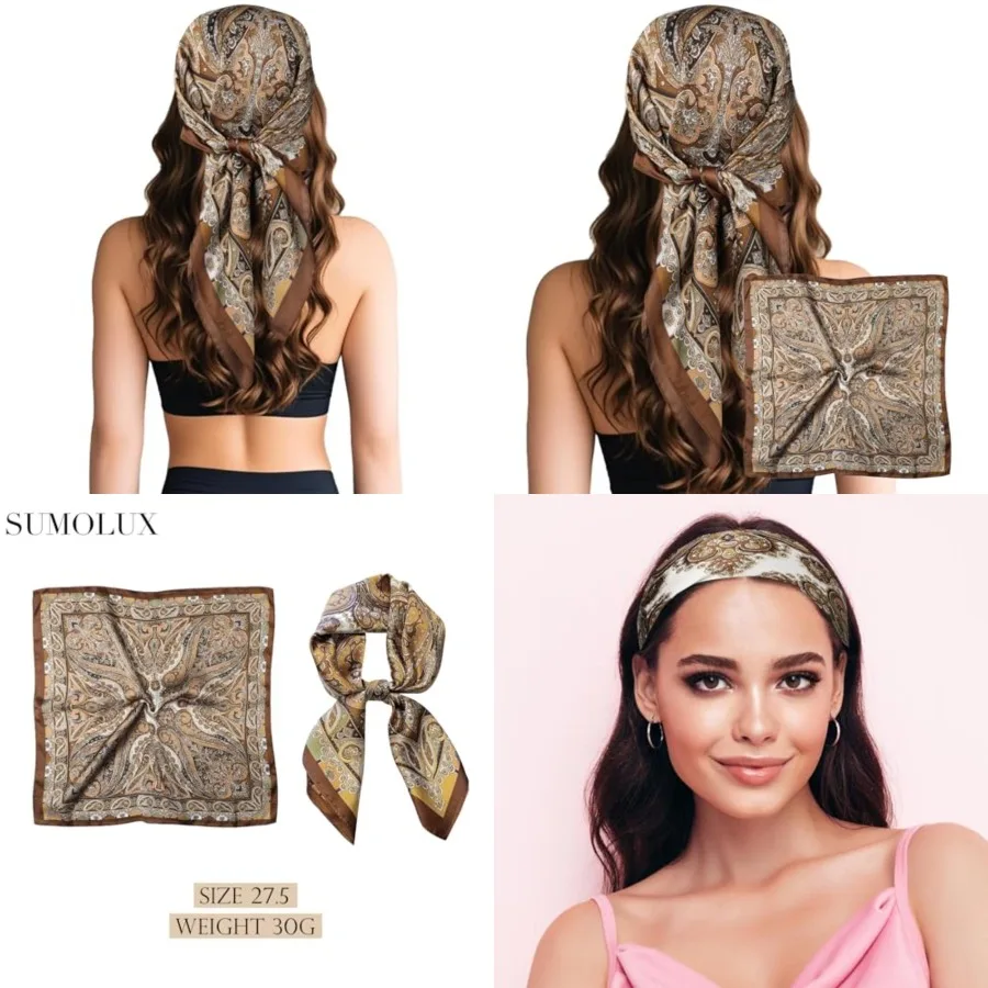 Sumolux Satin Silk Hair Scarf for Women