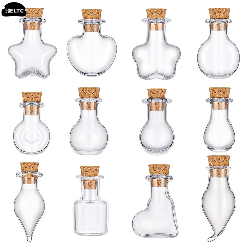 10PCS Mini bottiglia di vetro bottiglia in miniatura Mini fiale di vetro di sughero fai da te Mini Wishing Drifting Bottle Wedding Party Decor