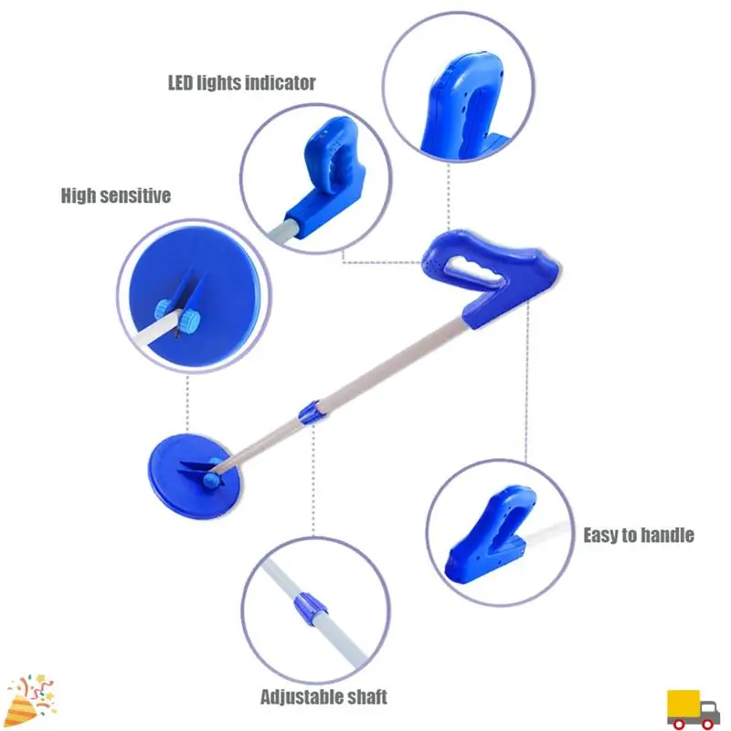 Détecteur de métaux pour enfants, détecteur de métaux souterrains, conception humanisée bleue, durabilité solide pour l'extérieur