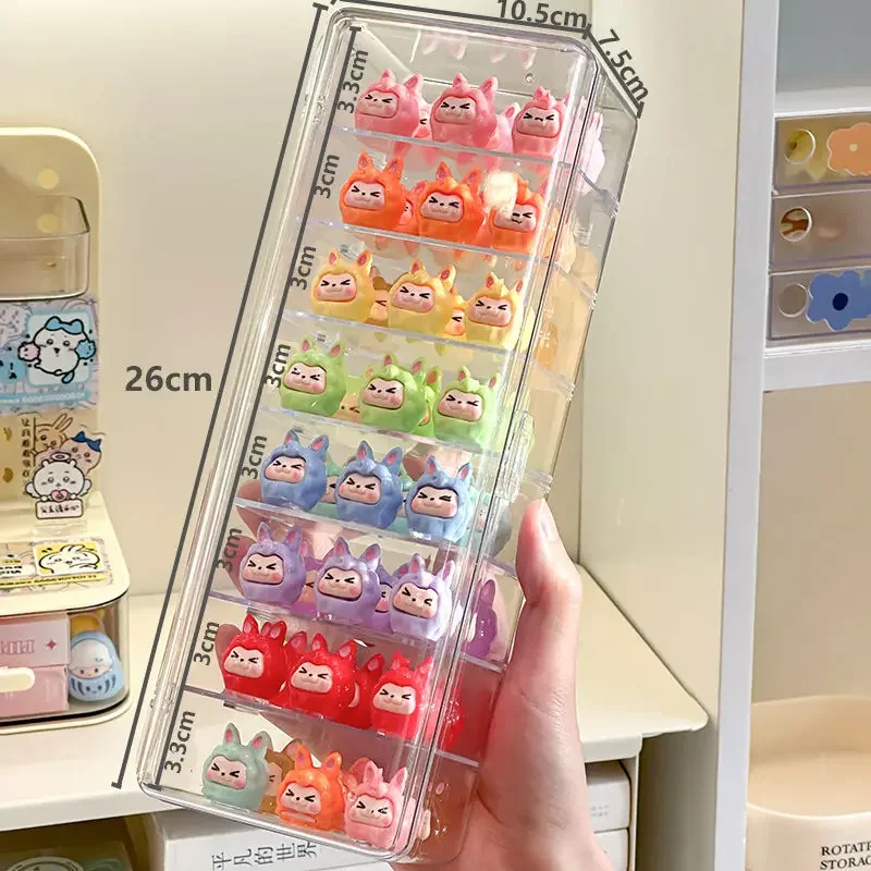 8 Layers Cute Dolls Display Stand Blind Box Storage Box Key Chain Action Figures Decor Cabinet Mini Dolls Multi-layer Organizer image 3