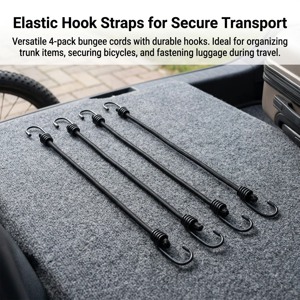 Outdoor Enthusiasts Bungee Cord Cargo Tie Down Straps Heavy Duty Elastic Rope for Camping Car Trunk Bike Roof Rack Durable