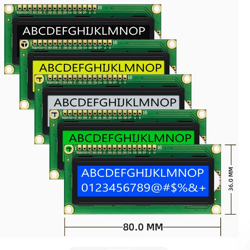 

1602A LCD1602A 16*2 LCD Modules industrial grade voltage 5V factory direct sales price advantage Blue white, yellow gree ﻿