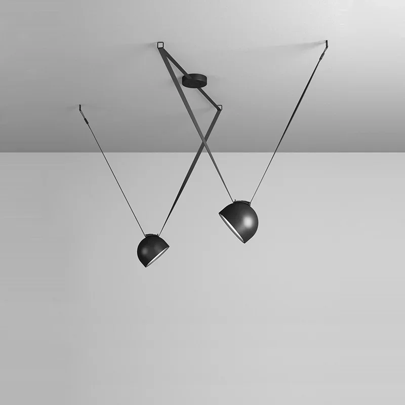 Imagem -05 - Led Art Deco Pendurado Lâmpada Faça Você Mesmo Cross Belt Preto Laranja Lustre Pendant Light Suspensão Luminária Luminária Lampen para Sala de Estar