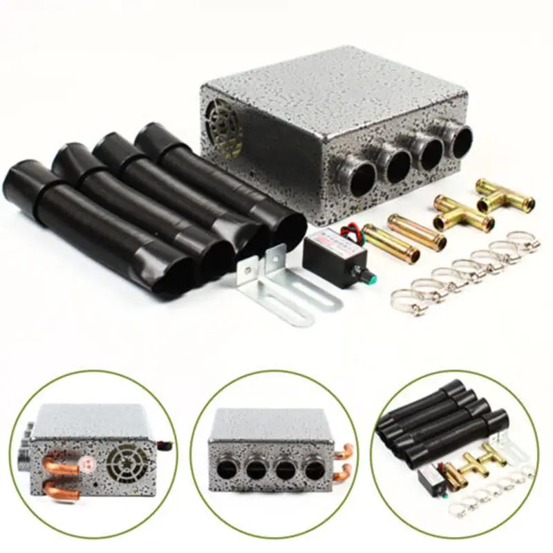 12V Universal Auto Cab Underdash Compact Electric Heater Copper Tube Speed Switch Fast For Trucks Minivans Excavators Harvesters